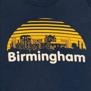 Birmingham Alabama City Skyline Navy T-Shirt Yellowhammer Creative Size Large